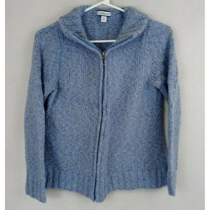 Croft & Barrow Petites Women's Blue Full Zip Sweater Size PM
